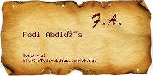 Fodi Abdiás névjegykártya